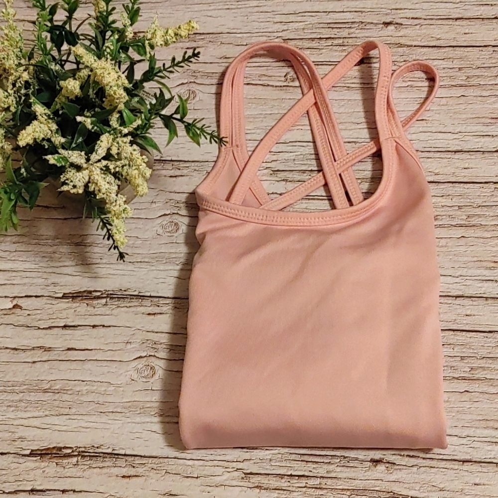 JOE Fresh Active Pink ballet suit shoulder straps Size l/g 10-12